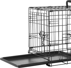 Frisco Fold & Carry Double Door Collapsible Wire Dog Crate, 24 inch & Frisco Gray Basket Weave Dog Crate Mat, 24-in slide 2 of 4