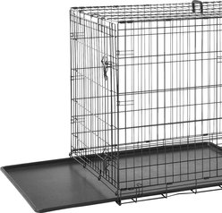 Frisco Fold & Carry Double Door Collapsible Wire Dog Crate, 48 inch & Frisco Gray Basket Weave Dog Crate Mat, 48-in slide 2 of 5