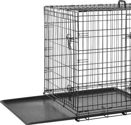 Show full view: Frisco Fold & Carry Double Door Collapsible Wire Dog Crate & Mat Kit, 42 inch + Stainless Steel Bowl, 4.75-cup, 2 count slide 2 of 9