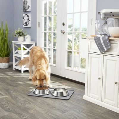 Show full view: Frisco Fold & Carry Double Door Collapsible Wire Dog Crate & Mat Kit, 42 inch + Stainless Steel Bowl, 4.75-cup, 2 count slide 8 of 9