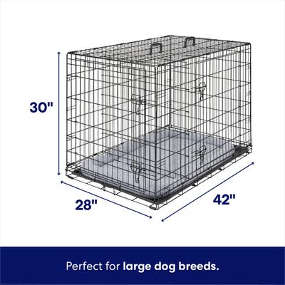 Show full view: Frisco Fold & Carry Double Door Collapsible Wire Dog Crate & Mat Kit, Large slide 3 of 10