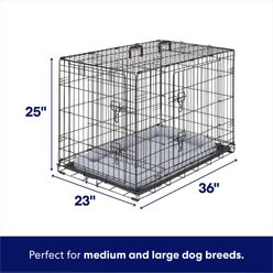 Frisco Fold & Carry Double Door Collapsible Wire Dog Crate & Mat Kit, Med/Large slide 2 of 8