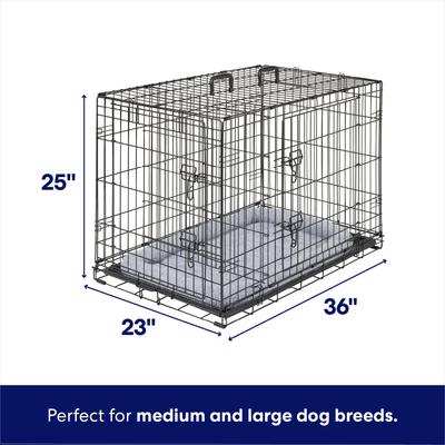 Show full view: Frisco Fold & Carry Double Door Collapsible Wire Dog Crate & Mat Kit, Med/Large slide 2 of 9