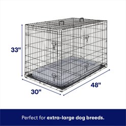 Frisco Fold & Carry Double Door Collapsible Wire Dog Crate & Mat Kit, X-Large slide 2 of 8