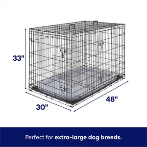 Frisco Fold & Carry Double Door Collapsible Wire Dog Crate & Mat Kit, X-Large