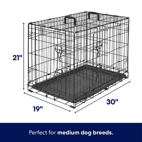 Show full view: Frisco Fold & Carry Double Door Collapsible Wire Dog Crate, Medium slide 2 of 10