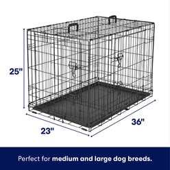 Frisco Fold & Carry Double Door Collapsible Wire Dog Crate, Med/Large slide 2 of 7