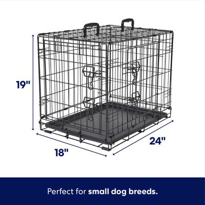 Show full view: Frisco Fold & Carry Double Door Collapsible Wire Dog Crate, Small slide 2 of 10