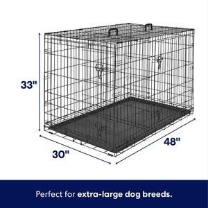 Frisco Fold & Carry Double Door Collapsible Wire Dog Crate, X-Large