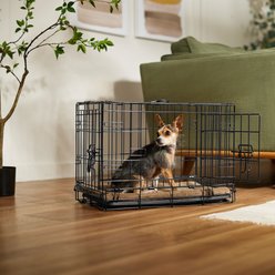 Frisco Fold & Carry Double Door Collapsible Wire Dog Crate, X-Small