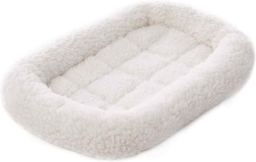 Show full view: Frisco Fold & Carry Single Door Collapsible Wire Dog Crate, 18 inch & Frisco Quilted Dog Crate Mat, Ivory, 18-in slide 4 of 6