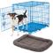 Show in main carousel: Frisco Fold & Carry Single Door Collapsible Wire Dog Crate, Blue, 24 inch & Frisco Quilted Plush Dog Crate Mat, Gray, 24-in slide 1 of 5