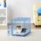 Show in main carousel: Frisco Fold & Carry Single Door Collapsible Wire Dog Crate, Blue, Small slide 1 of 12