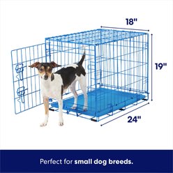 Frisco Fold & Carry Single Door Collapsible Wire Dog Crate, Blue, Small slide 2 of 7