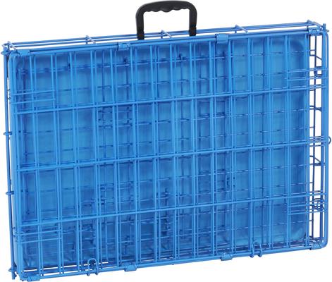 Show full view: Frisco Fold & Carry Single Door Collapsible Wire Dog Crate, Blue, Small slide 7 of 12