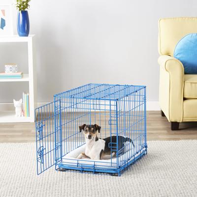 Show full view: Frisco Fold & Carry Single Door Collapsible Wire Dog Crate, Blue, Small slide 8 of 12