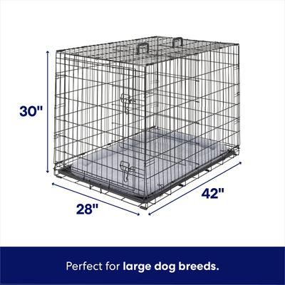 Show full view: Frisco Fold & Carry Single Door Collapsible Wire Dog Crate & Mat Kit, Large slide 2 of 11