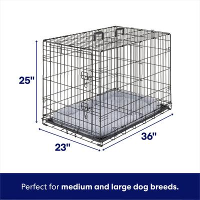 Show full view: Frisco Fold & Carry Single Door Collapsible Wire Dog Crate & Mat Kit, Med/Large slide 3 of 12