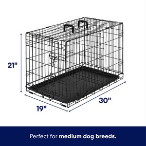 Frisco Fold & Carry Single Door Collapsible Wire Dog Crate, Medium