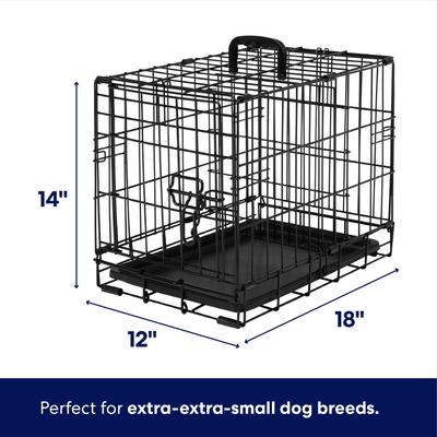 Show full view: Frisco Fold & Carry Single Door Collapsible Wire Dog Crate, XX-Small slide 3 of 11