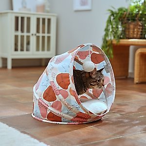Frisco Foldable Covered Canopy Cat Bed, Calico Cat