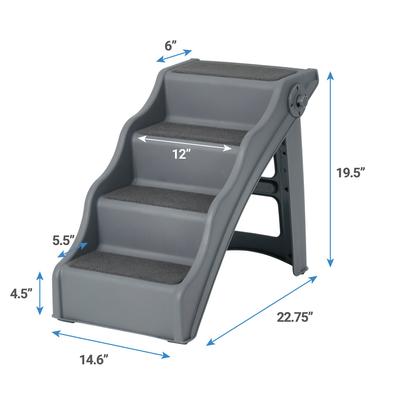 Show full view: Frisco Foldable Nonslip Cat & Dog Stairs, Charcoal slide 2 of 8