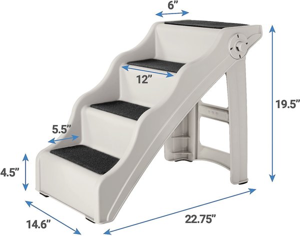 Show full view: Frisco Foldable Nonslip Cat & Dog Stairs, Grey slide 2 of 8