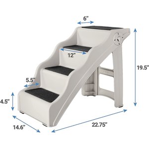 Frisco Foldable Nonslip Cat & Dog Stairs, Grey