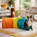 Frisco Foldable Play Tri-Tunnel Cat Toy, Warm Multicolor