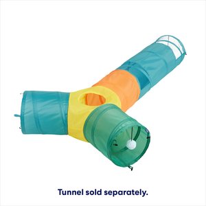 Frisco Foldable Play Tri-Tunnel Cat Toy, Warm Multicolor