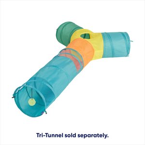 Frisco Foldable Play Tunnel with Mesh Cat Toy, Baltic Teal