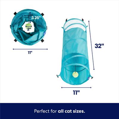 Show full view: Frisco Foldable Play Tunnel with Mesh Cat Toy, Baltic Teal slide 2 of 6