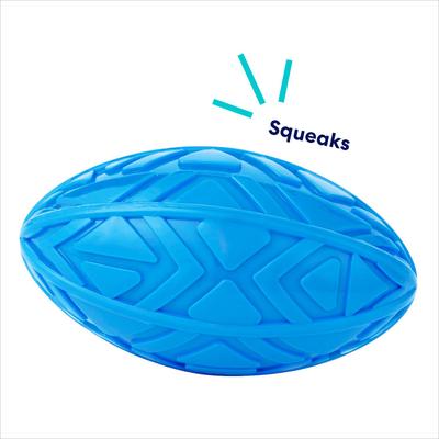 Show full view: Frisco Football TPR Squeaky Dog Toy, Blue, Medium slide 3 of 6