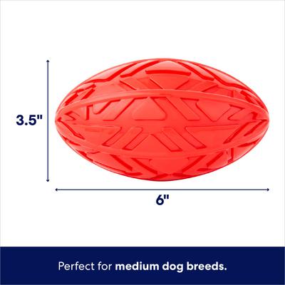 Show full view: Frisco Football TPR Squeaky Dog Toy, Red, Medium slide 2 of 6