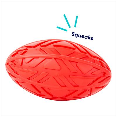 Show full view: Frisco Football TPR Squeaky Dog Toy, Red, Medium slide 3 of 6