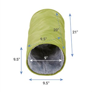 Frisco Forest Crinkle Plush Small Pet Tunnel, Green