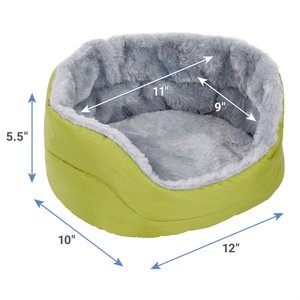 Frisco Forest Plush Round Small Pet Cuddler, Green