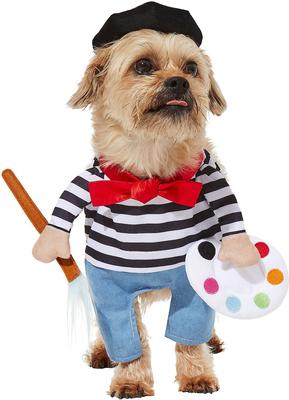 Show full view: Frisco Front Walking French Artist Dog & Cat Costume, Small slide 5 of 10