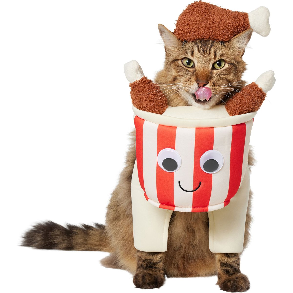 Frisco Front Walking Fried Chicken Bucket with Adjustable Inseam Dog & Cat Costume Patent Pending, Small