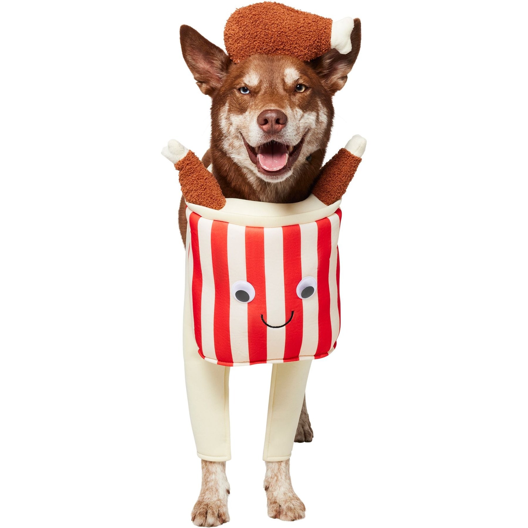 Frisco Front Walking Fried Chicken Bucket with Adjustable Inseam Dog & Cat Costume (Patent Pending), X-Large
