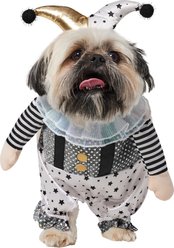 Frisco Front Walking Glitter Clown Dog & Cat Costume, Medium