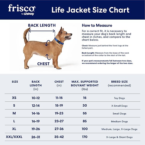 Show full view: Frisco Full Coverage Dog Life Jacket, Blue/Black, X-Small slide 2 of 10