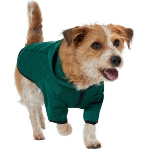 Frisco Full Zip Dog & Cat Sweater Fleece Hoodie, Green, Large