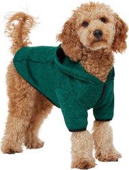 Frisco Full Zip Dog & Cat Sweater Fleece Hoodie, Green, Medium