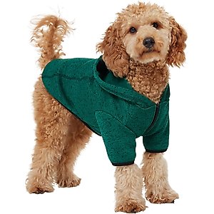 Frisco Full Zip Dog & Cat Sweater Fleece Hoodie, Green, Medium