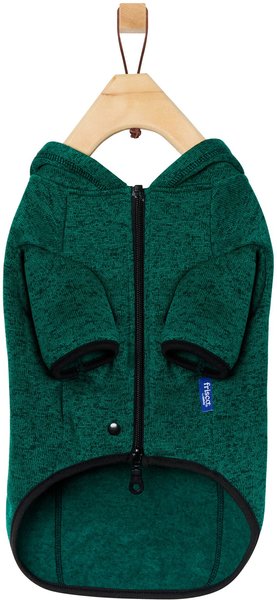 Show full view: Frisco Full Zip Dog & Cat Sweater Fleece Hoodie, Green, Small slide 5 of 12