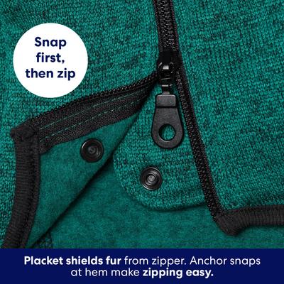 Show full view: Frisco Full Zip Dog & Cat Sweater Fleece Hoodie, Green, X-Large slide 6 of 11