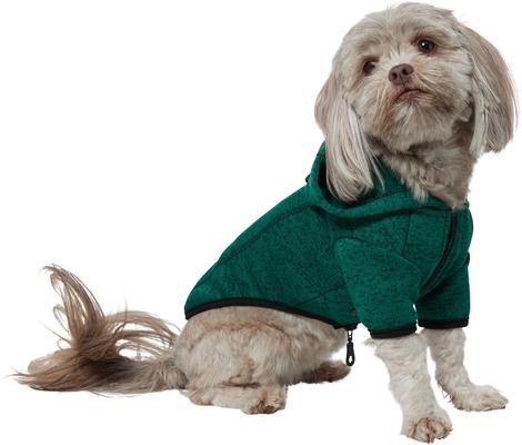 Show full view: Frisco Full Zip Dog & Cat Sweater Fleece Hoodie, Green, X-Small slide 3 of 13