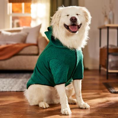 Show full view: Frisco Full Zip Dog & Cat Sweater Fleece Hoodie, Green, XX-Large slide 7 of 11