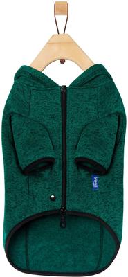 Show full view: Frisco Full Zip Dog & Cat Sweater Fleece Hoodie, Green, XX-Large slide 4 of 11